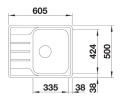 BLANCO LEMIS 45 S-IF Mini Zlewozmywak Stal szczotkowana, odwracalny 525115