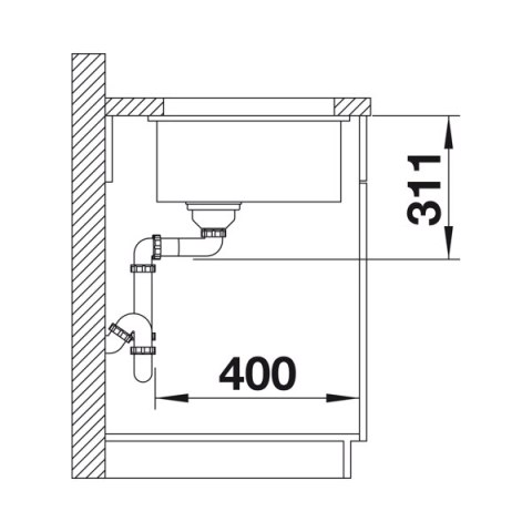 BLANCO Zlew SUBLINE 500-U bazaltowy (InFino) 523739