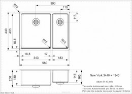 Reginox Zlewozmywak Stalowy NEW YORK 34x40+18x40 R27806