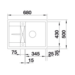 BLANCO METRA 45 S Compact zlew nablatowy z korkiem manualnym Tartufo 519569