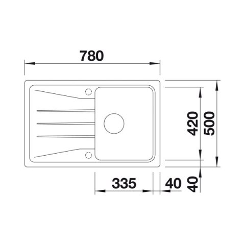 BLANCO SONA 45 S zlew nablatowy z manualnym korkiem Kawowy 519670