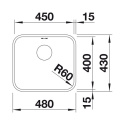 BLANCO SUPRA 450-U zlew podblatowy z korkiem manualnym 518203