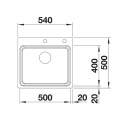 BLANCO ETAGON 500-IF/A zlew nablatowy/wpuszczany w blat z korkiem automatycznym 521748