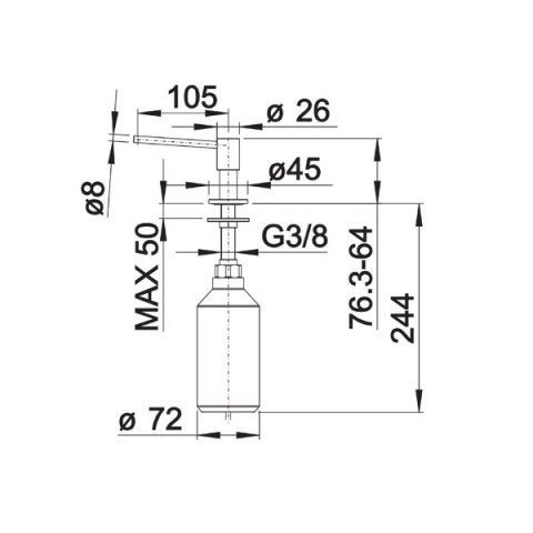 BLANCO PIONA Dozownik Chrom 517667