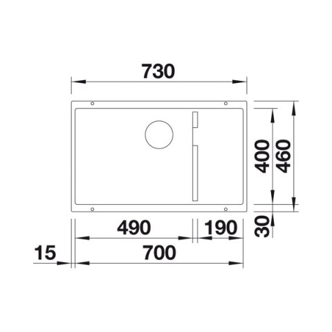 BLANCO SUBLINE 700-U Level zlew podblatowy z korkiem manualnym Antracyt 523538