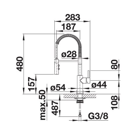 Blanco Catris-S Flexo bateria kuchenna chrom 525791