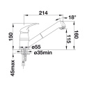 Blanco Daras-S bateria kuchenna chrom 517731