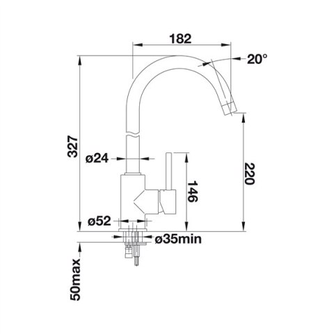 Blanco Mida bateria kuchenna chrom 517742