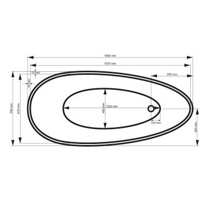 Besco Goya Black wanna wolnostojąca 160x70 cm owalna czarna WMD-160-GB