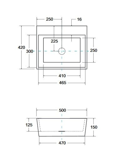Besco VERA GLAM Umywalka nablatowa 40x50x15 złota UMD-V-NBZ