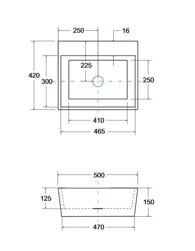 Besco VERA GLAM Umywalka nablatowa 40x50x15 srebrna UMD-V-NBS