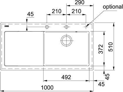  FRANKE Studio MTK 611-100 Zlew Kuchenny, onyx prawy 124.0442.538