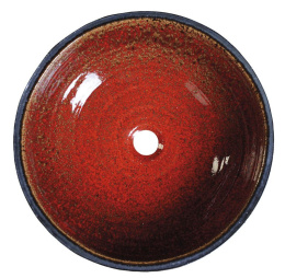Sapho ATTILA umywalka nablatowa ceramiczna, średnica 44cm, pomidorowo/naftowa DK007