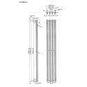 Sapho PILON grzejnik łazienkowy 270x1800 mm, z 4 wieszakami, chrom IZ120