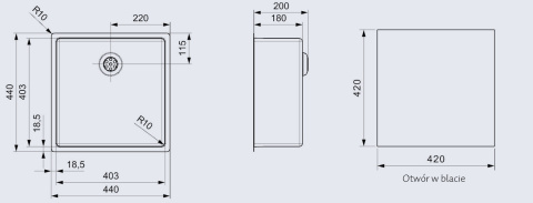  Reginox New York 40x40 zlewozmywak stalowy R27639