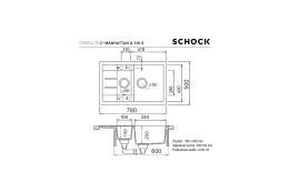 SCHOCK MANHATTAN D-150S CRISTALITE+ Zlewozmywak Granitowy 78x50cm Kolor Croma