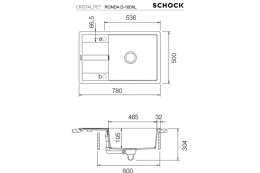 SCHOCK RONDA D-100XL Kolor Alpina CRISTALITE+ Zlewozmywak Granitowy 78x50cm