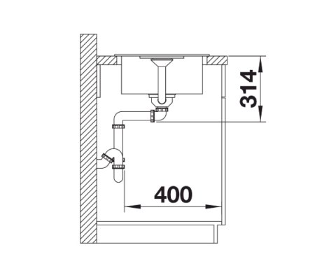 BLANCO FAVUM 45 S Silgranit Zlewozmywak Granitowy Czarny 86x43,5 odwracalny 526081