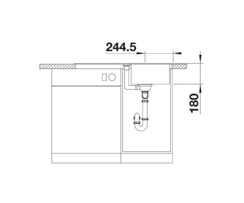BLANCO FAVUM 45 S Silgranit Zlewozmywak Granitowy Czarny 86x43,5 odwracalny 526081