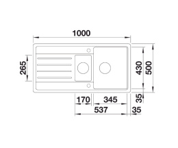 BLANCO LEGRA 6 S Zlewozmywak Granitowy 100x50 Czarny, odwracalny 526086