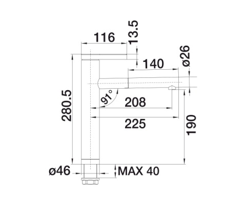 BLANCO LINEE-S Silgranit-Look Bateria Zlewozmywakowa Czarny/Chrom 526171