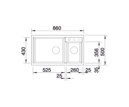 BLANCO METRA 9 Zlewozmywak Granitowy 86x50 Czarny lewa 525936