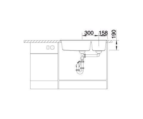 BLANCO METRA 9 Zlewozmywak Granitowy 86x50 Czarny lewa 525936