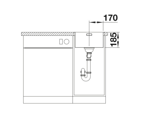 BLANCO SOLIS 340-IF Zlewozmywak Stal szczotkowana, InFino 526116