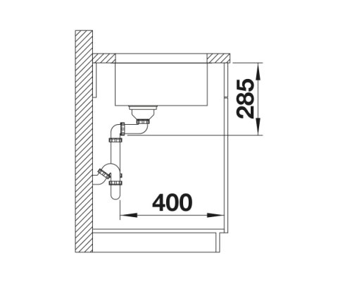 BLANCO SOLIS 340-U Komora podwieszana 44x38 Stal szczotkowana, InFino 526115