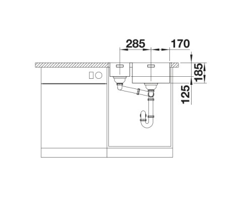 BLANCO SOLIS 340/180-IF/A Zlewozmywak Stal szczotkowana 58,5x50 prawa, korek auto., InFino, PushControl 526132