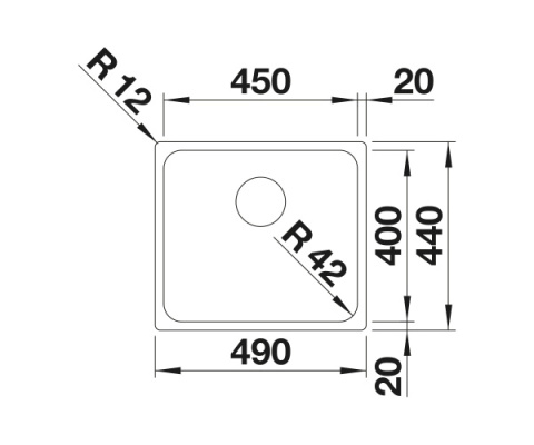 BLANCO SOLIS 450-IF Zlewozmywak Stal szczotkowana 49x44 InFino 526121