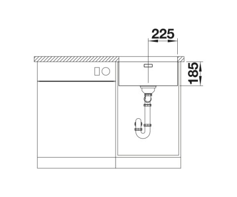 BLANCO SOLIS 450-U Komora podwieszana Stal szczotkowana 49x44 InFino 526120