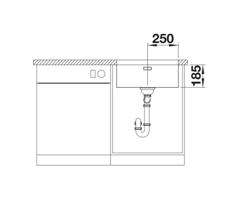BLANCO SOLIS 500-U Komora podwieszana Stal szczotkowana 54x44 InFino 526122