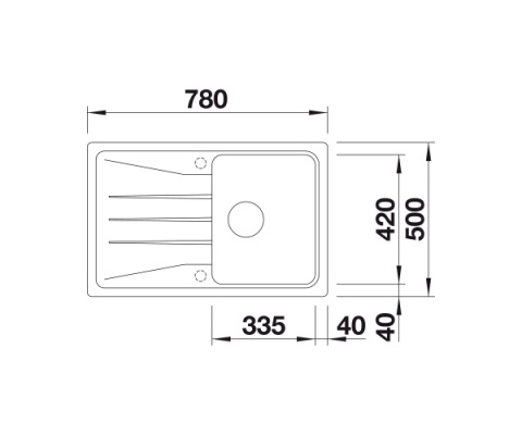 BLANCO SONA 45 S Silgranit PuraDur Zlewozmywak Granitowy Czarny 78x50 odwracalny 525970