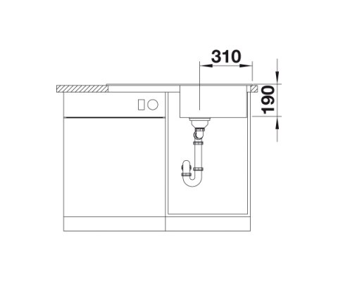 BLANCO SONA 5 S Silgranit Zlewozmywak Granitowy PuraDur Czarny 86x50 odwracalny 525972