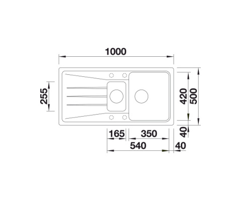 BLANCO SONA 6 S Zlewozmywak Granitowy 100x50 Antracyt odwracalny 519852