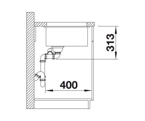 BLANCO SUBLINE 340/160-U Zlewozmywak Granitowy 55,5x46 PuraDur Czarny lewa, InFino 525985