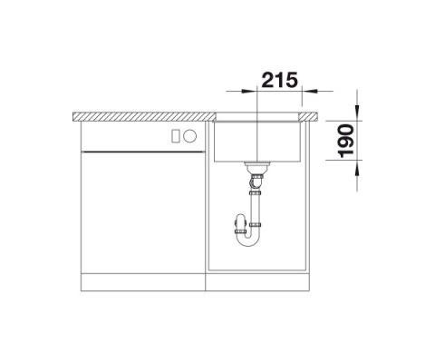 BLANCO SUBLINE 400-U Silgranit Zlewozmywak Granitowy PuraDur Czarny 46x43 InFino 525990