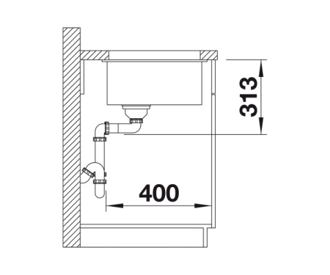 BLANCO SUBLINE 500-U Silgranit PuraDur Czarny InFino 525995