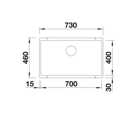 BLANCO SUBLINE 700-U Zlewozmywak Granitowy 73x46 Czarny, InFino 526001