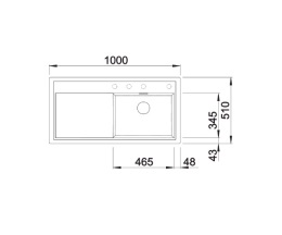 BLANCO ZENAR XL 6 S Zlewozmywak Granitowy 100x51 Antracyt Prawy, korek auto., InFino 523964