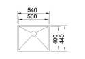BLANCO ZEROX 500-U Komora podwieszana stal szlachetna 54x44 bez korka aut. z kor. InFino 521589