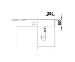 BLANCO ZIA 5 S Silgranit Zlewozmywak Granitowy PuraDur Czarny 86x50 odwracalny 526016