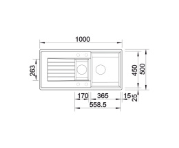 BLANCO ZIA 6 S Zlewozmywak Granitowy 100x50 Czarny odwracalny 526021