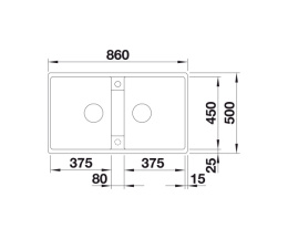 BLANCO ZIA 9 Zlewozmywak Granitowy 86x50 Czarny 526029