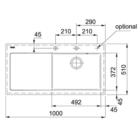  FRANKE Studio MTK 611-100 Zlew Kuchenny, kremowy prawy 124.0379.852