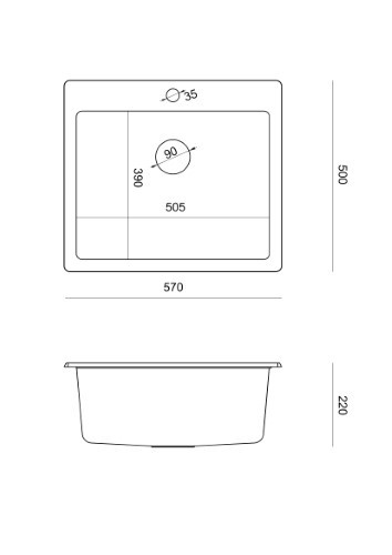 Quadron MORGAN 110 GraniteQ Zlewozmywak Granitowy 57x50cm silver stone/elementy miedziane HB8304U5-C1_P2O