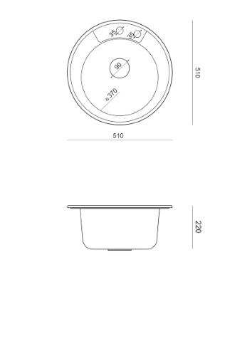 Quadron MORGAN 210 GraniteQ Zlewozmywak Granitowy 51x51cm snow white/elementy miedziane HB8301U1-C1_P2O