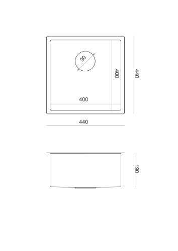 Quadron PAUL SteelQ PVD Zlewozmywak Stalowy 44x44cm miedziany wersja podwieszana MF4444PVDBSC1_U