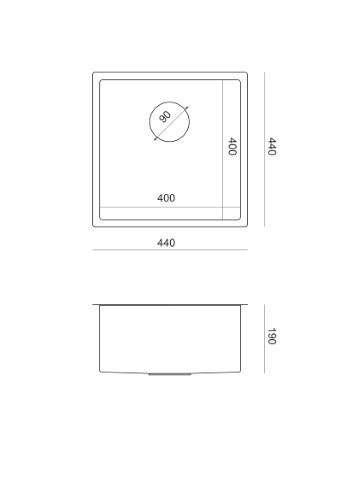 Quadron PAUL SteelQ PVD Zlewozmywak Stalowy 44x44cm miedziany wersja wpuszczana+szablon MF4444PVDBSC1_I